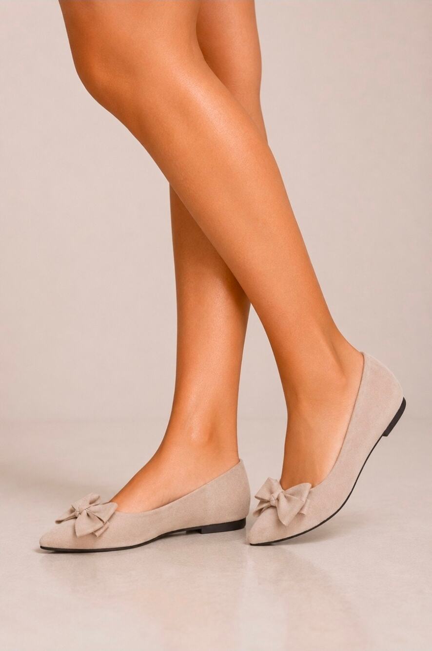 Da. MSRP $40 NWOB TN TANGNEST APRICOT BLUSH PINK SUEDE BOW FLATS ♡SIZE 39♡